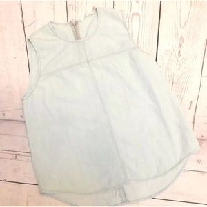 Eileen Fisher Denim Sleeveless Ribbed Top Size S